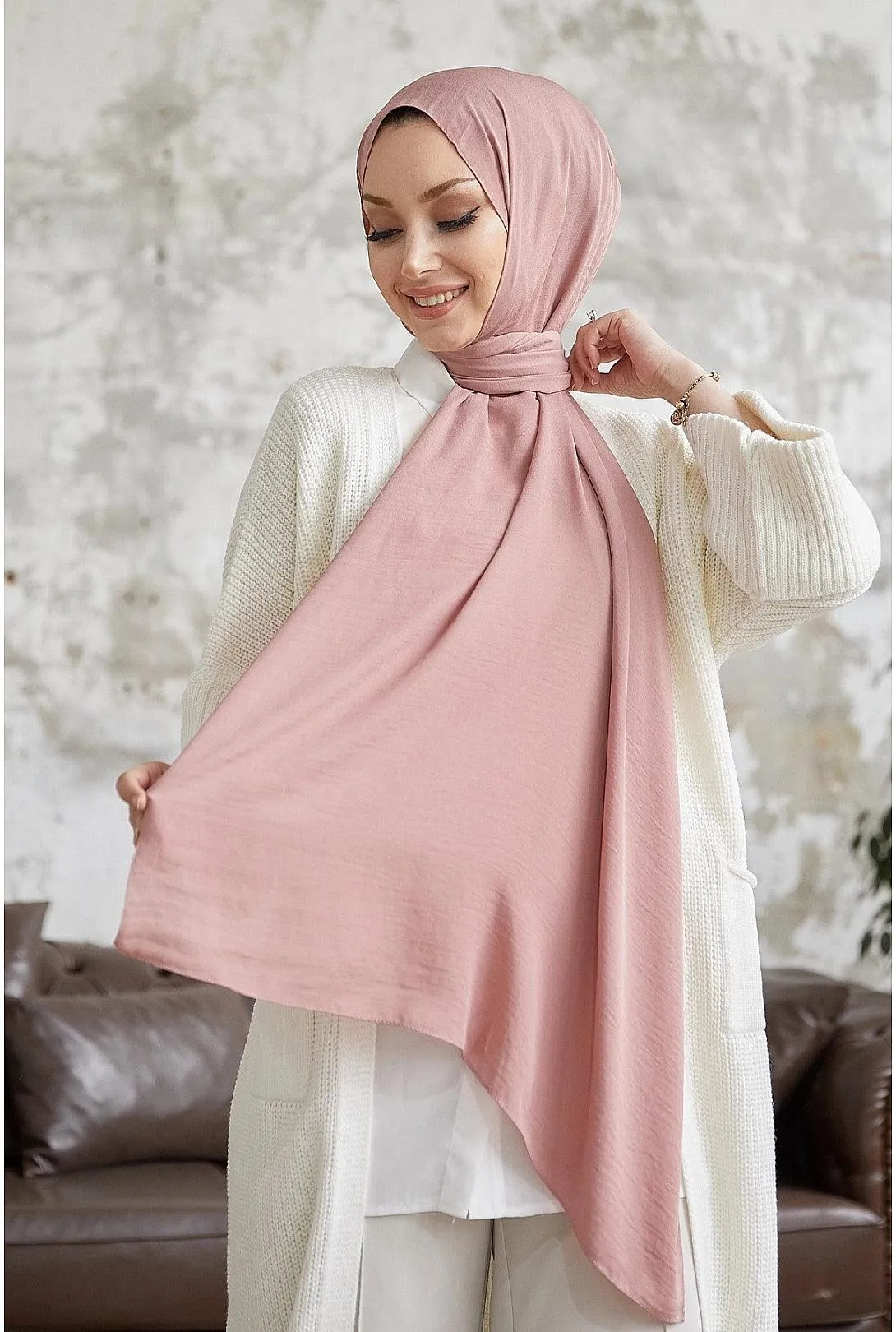 MDS Riva Jazz Shawl - Dried Rose | Elegant Jazz Wrap Shawl Hijab Scarf