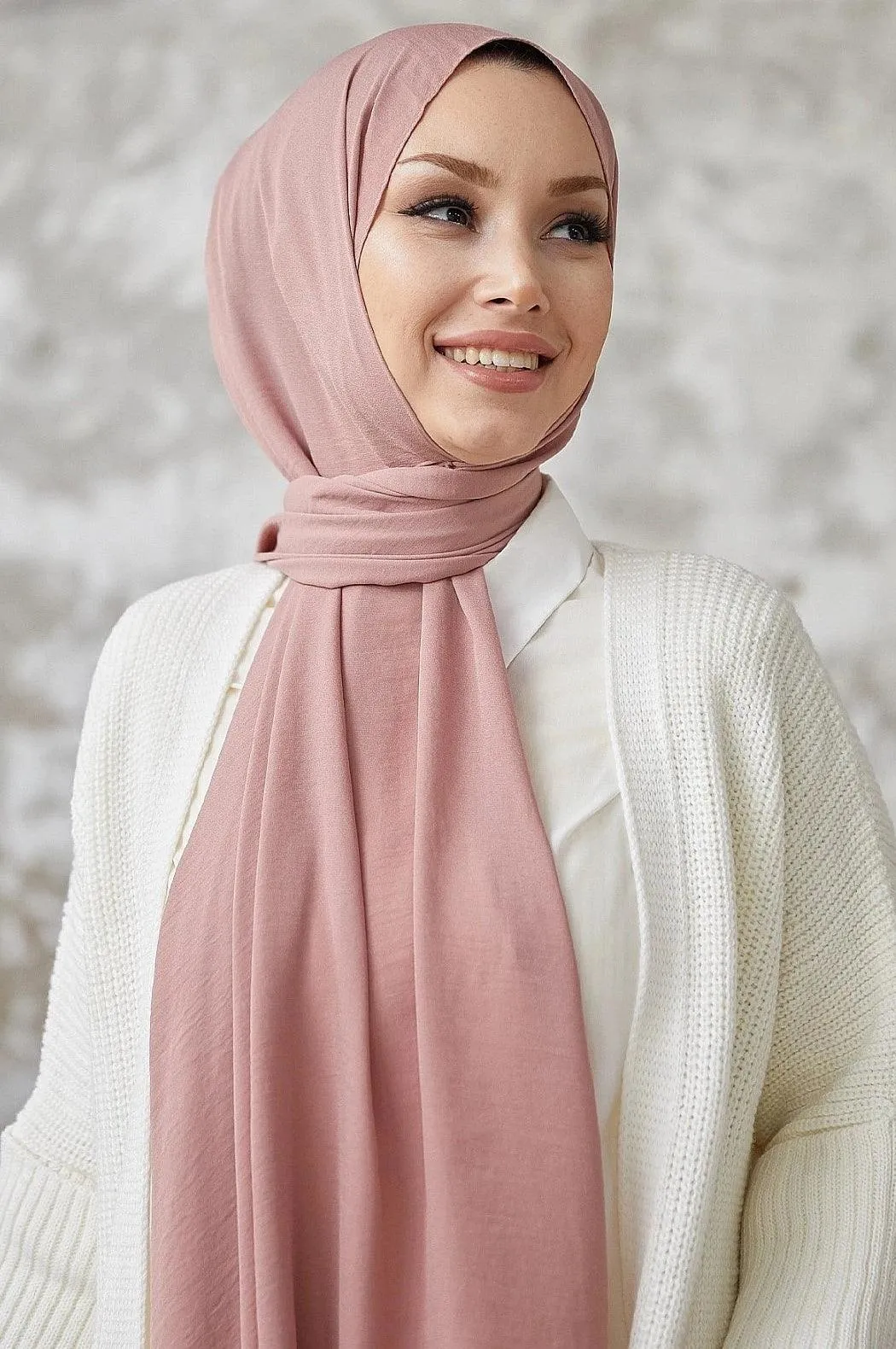 MDS Riva Jazz Shawl - Dried Rose | Elegant Jazz Wrap Shawl Hijab Scarf