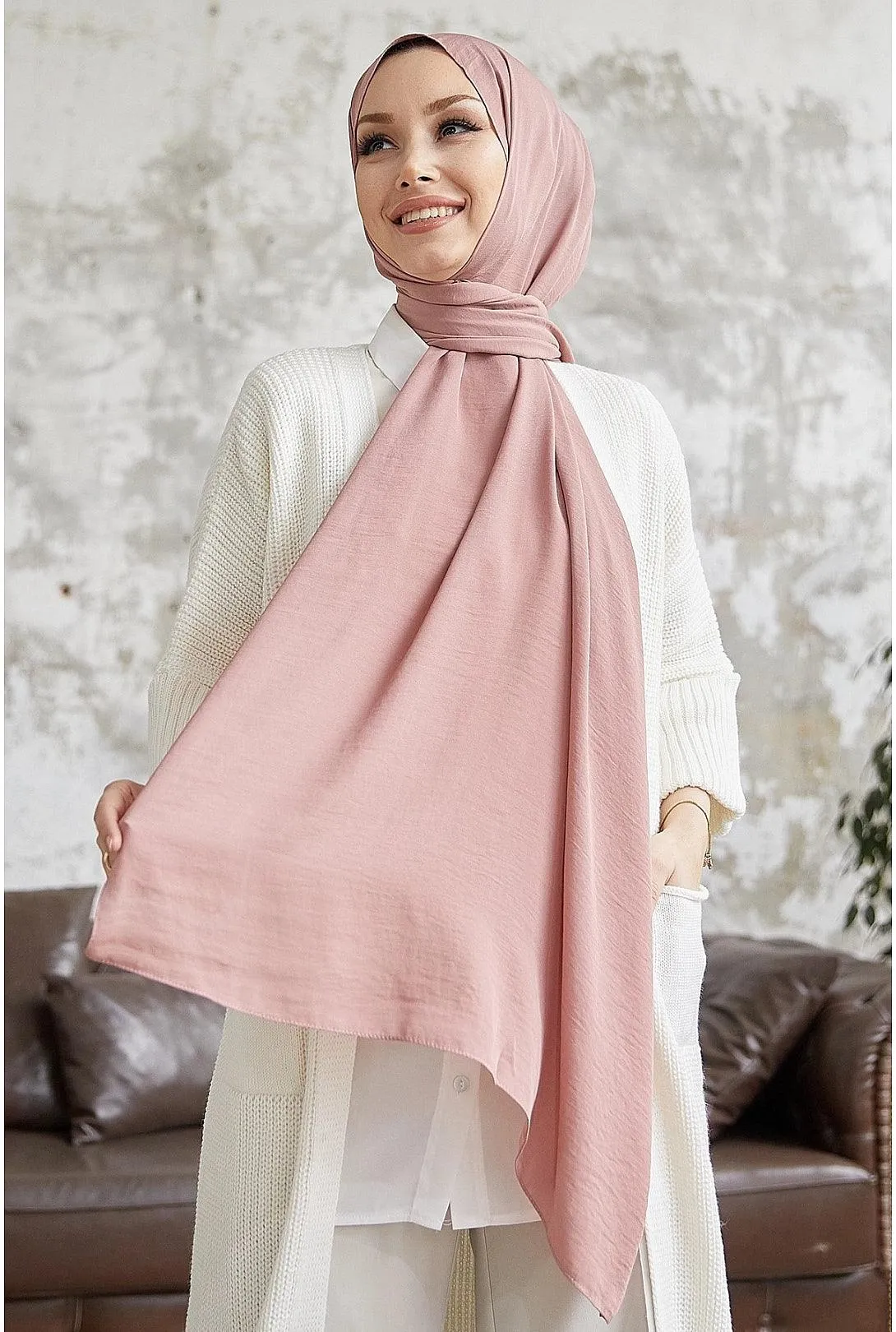 MDS Riva Jazz Shawl - Dried Rose | Elegant Jazz Wrap Shawl Hijab Scarf