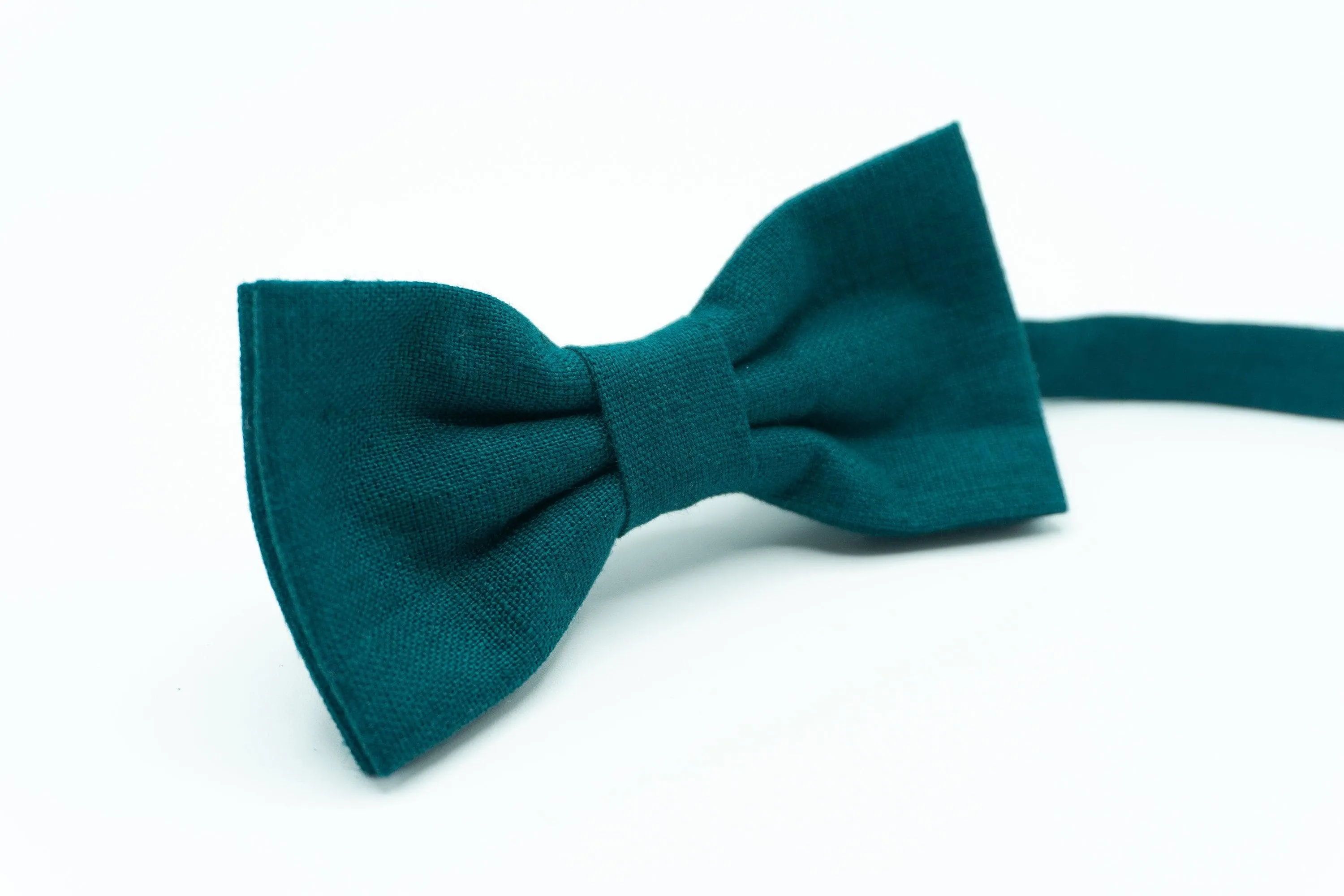 Men's Dark Teal Green Bow Tie & Pocket Square Combo | Formal Accessory