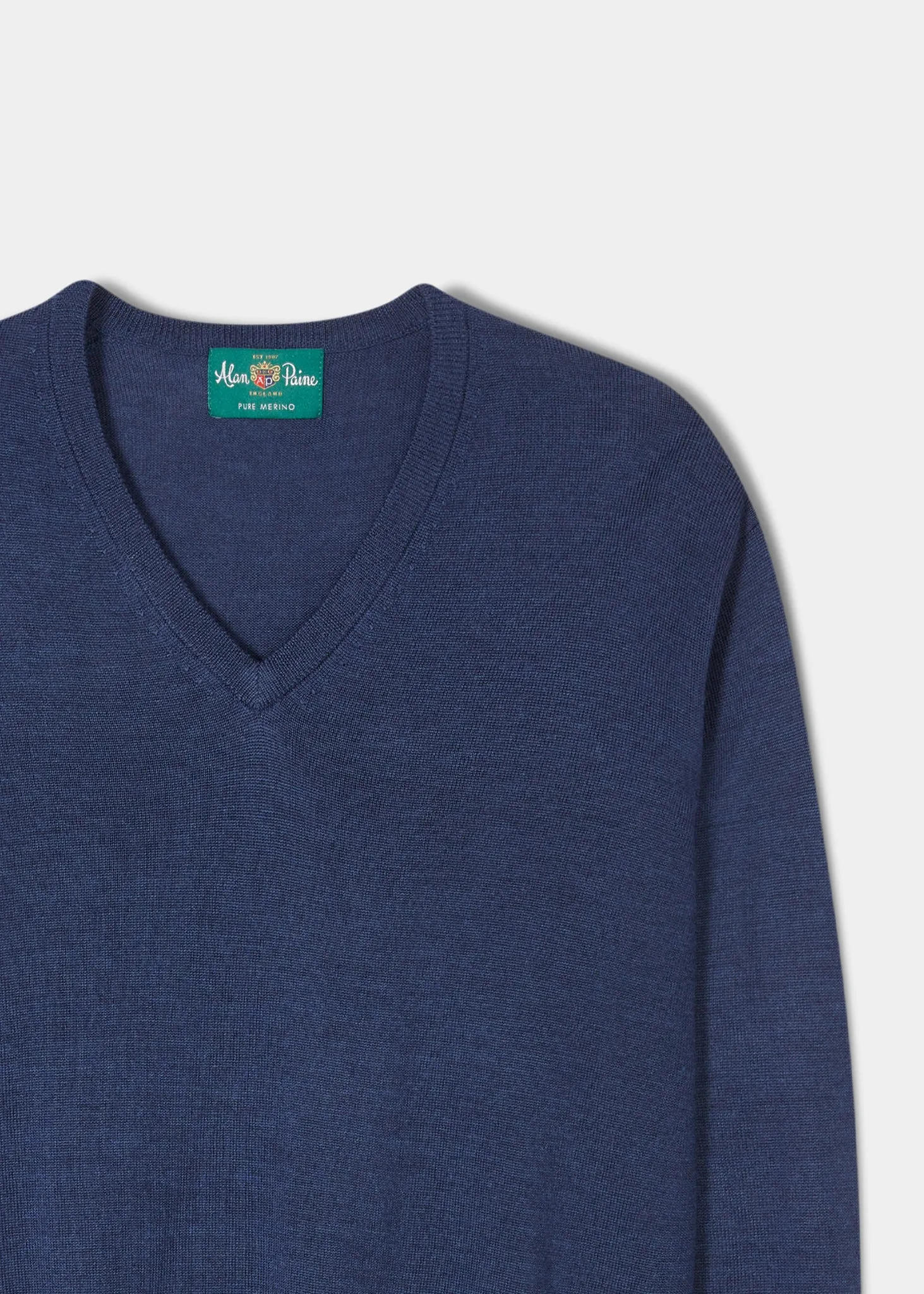 Millbreck Men's Merino Wool Jumper in Indigo - Regular Fit