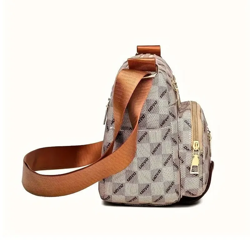 Multiple Pockets Trendy Plaid Crossbody Bag