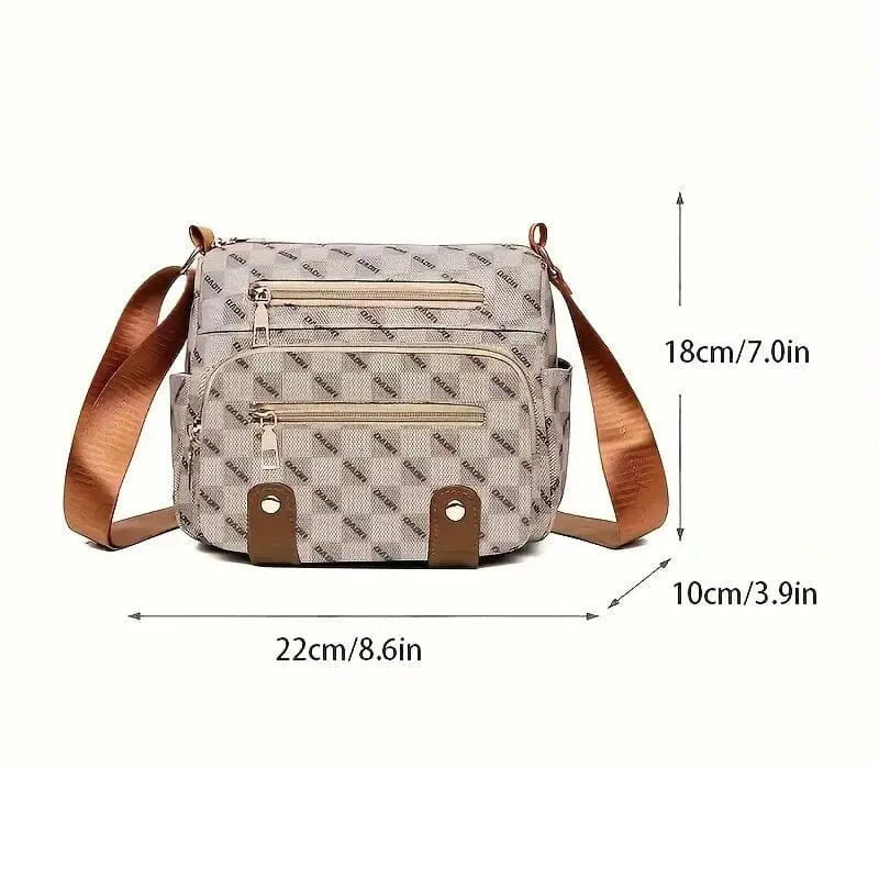 Multiple Pockets Trendy Plaid Crossbody Bag