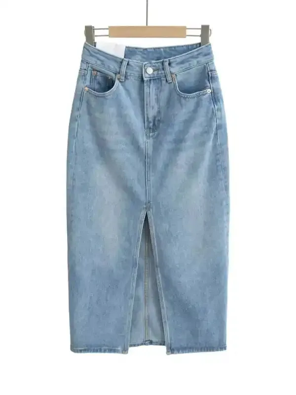 New high waist slim denim skirt one step skirt