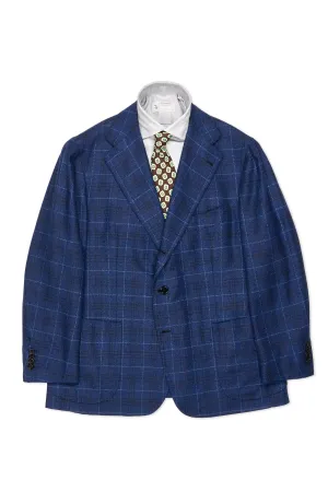 Orazio Luciano Navy/Black/White Check Wool Sport Coat