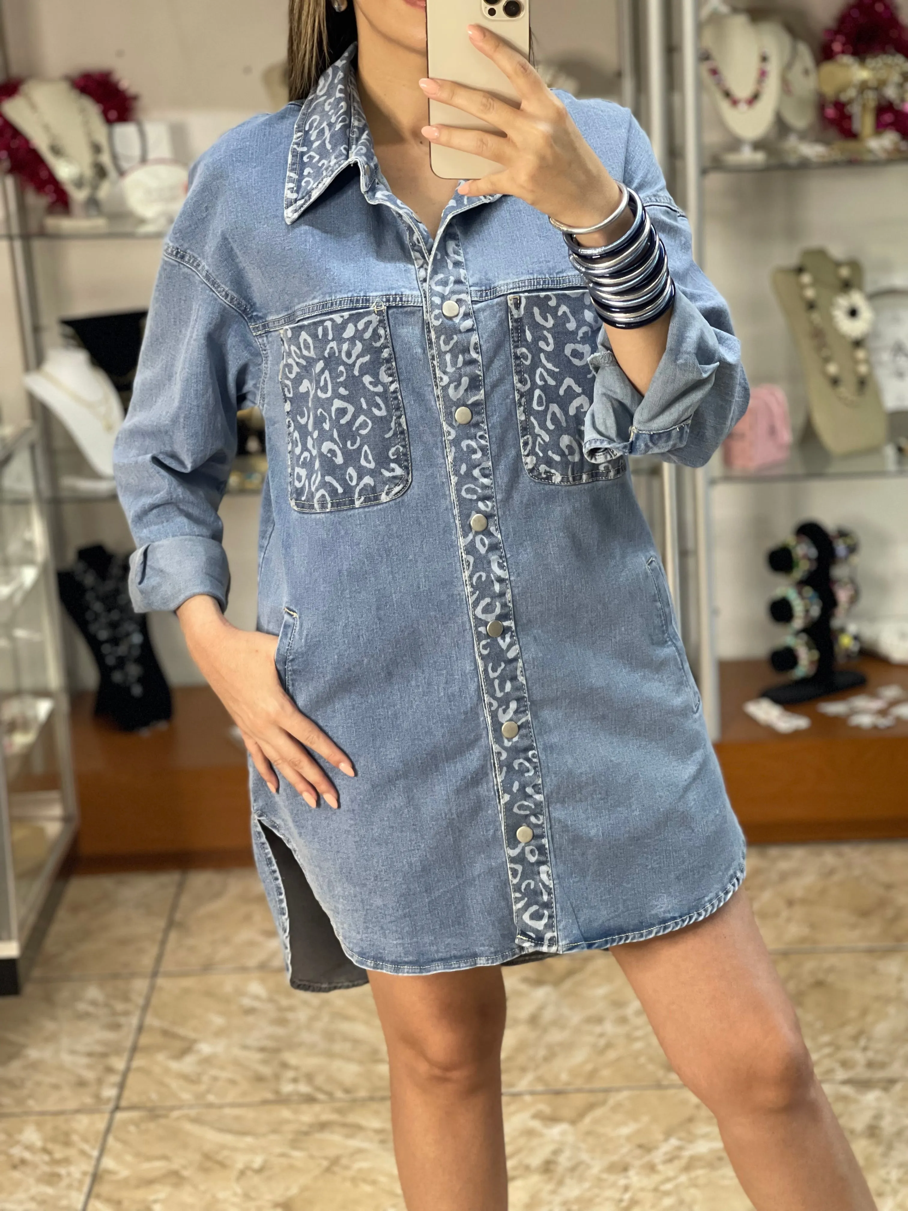 OS Denim Mini Dress