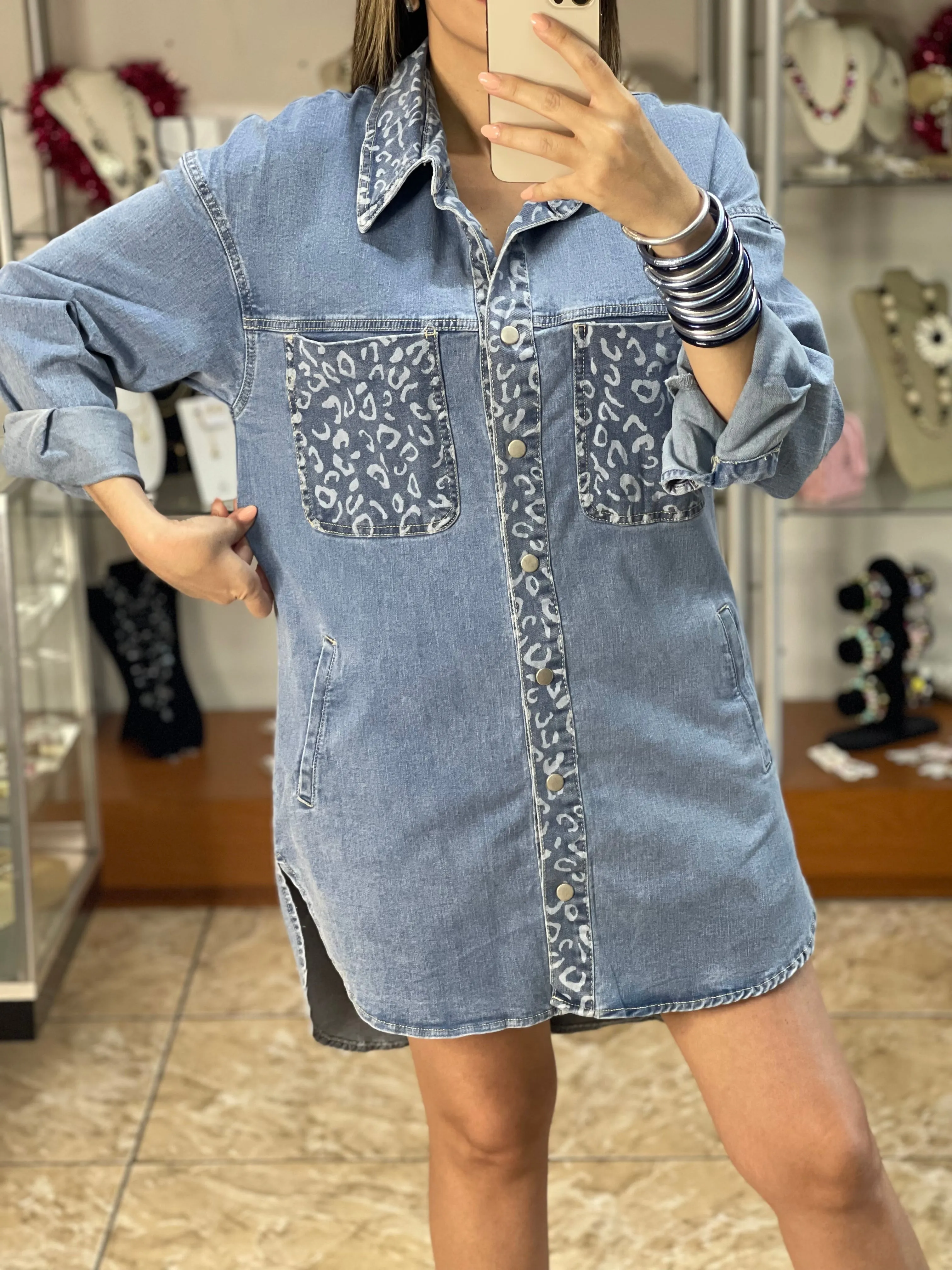 OS Denim Mini Dress