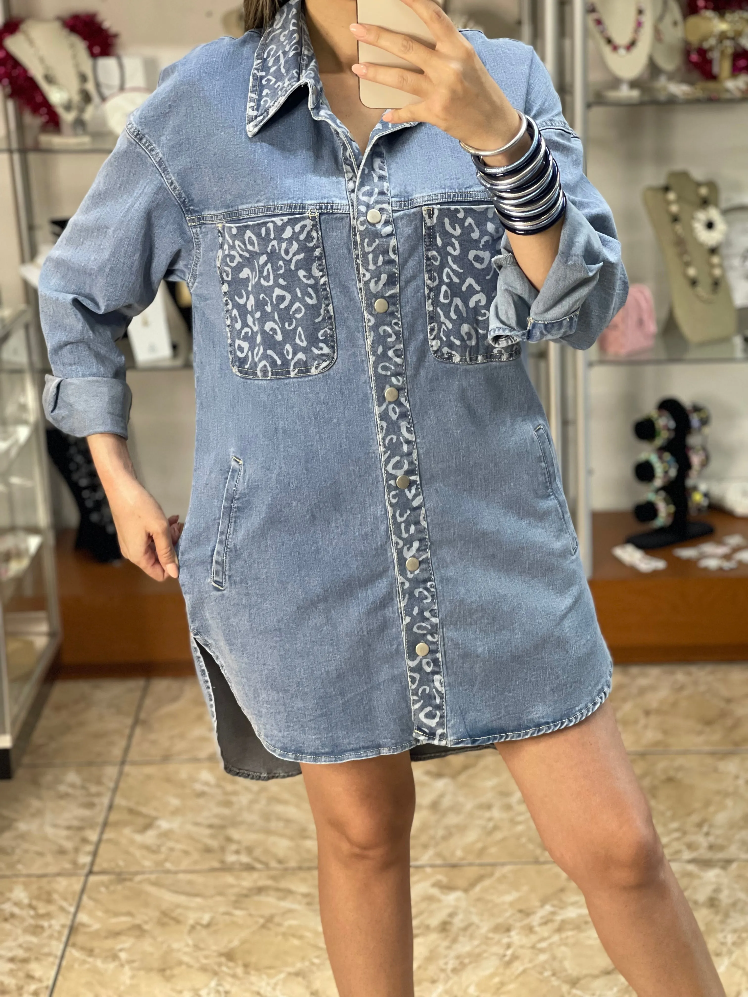 OS Denim Mini Dress