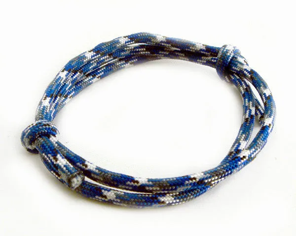 Paracord Double Adjustable Bracelet Blue