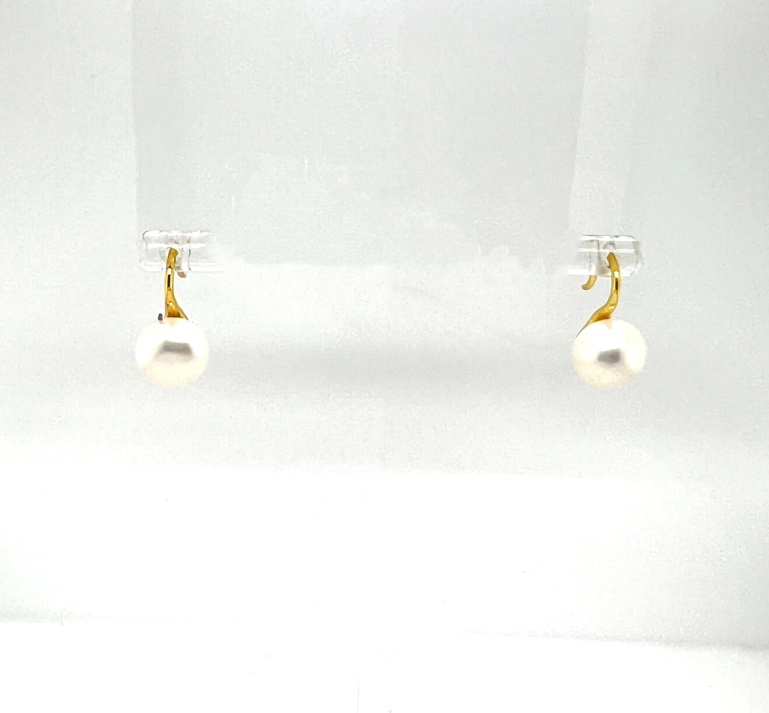 Pearl Teardrop Gold Earrings