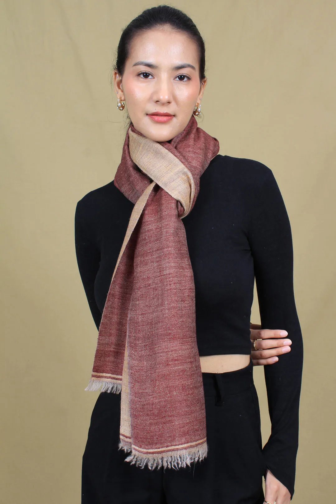 Sabaah Burgundy Reversible Cashmere Stole