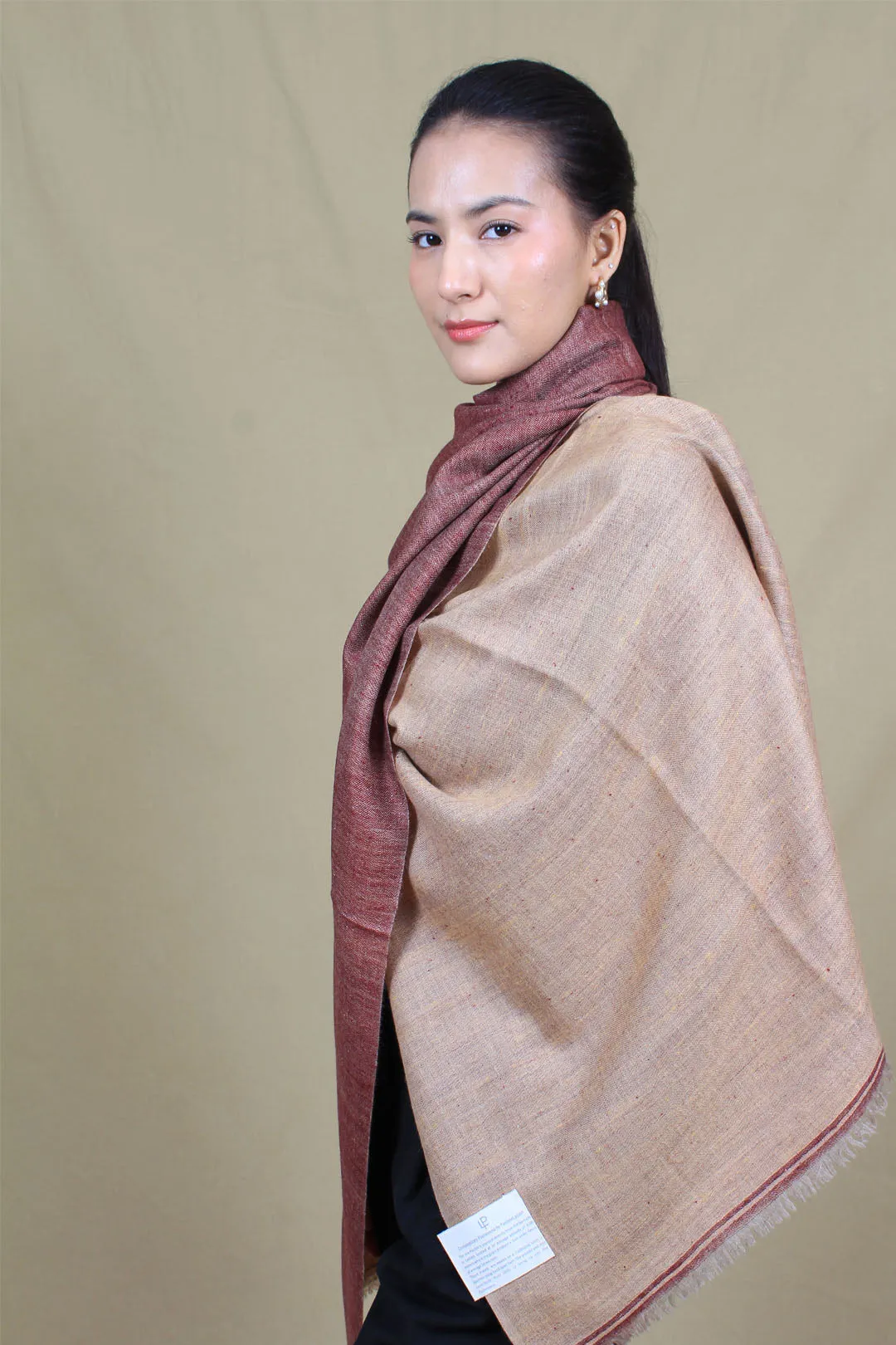 Sabaah Burgundy Reversible Cashmere Stole