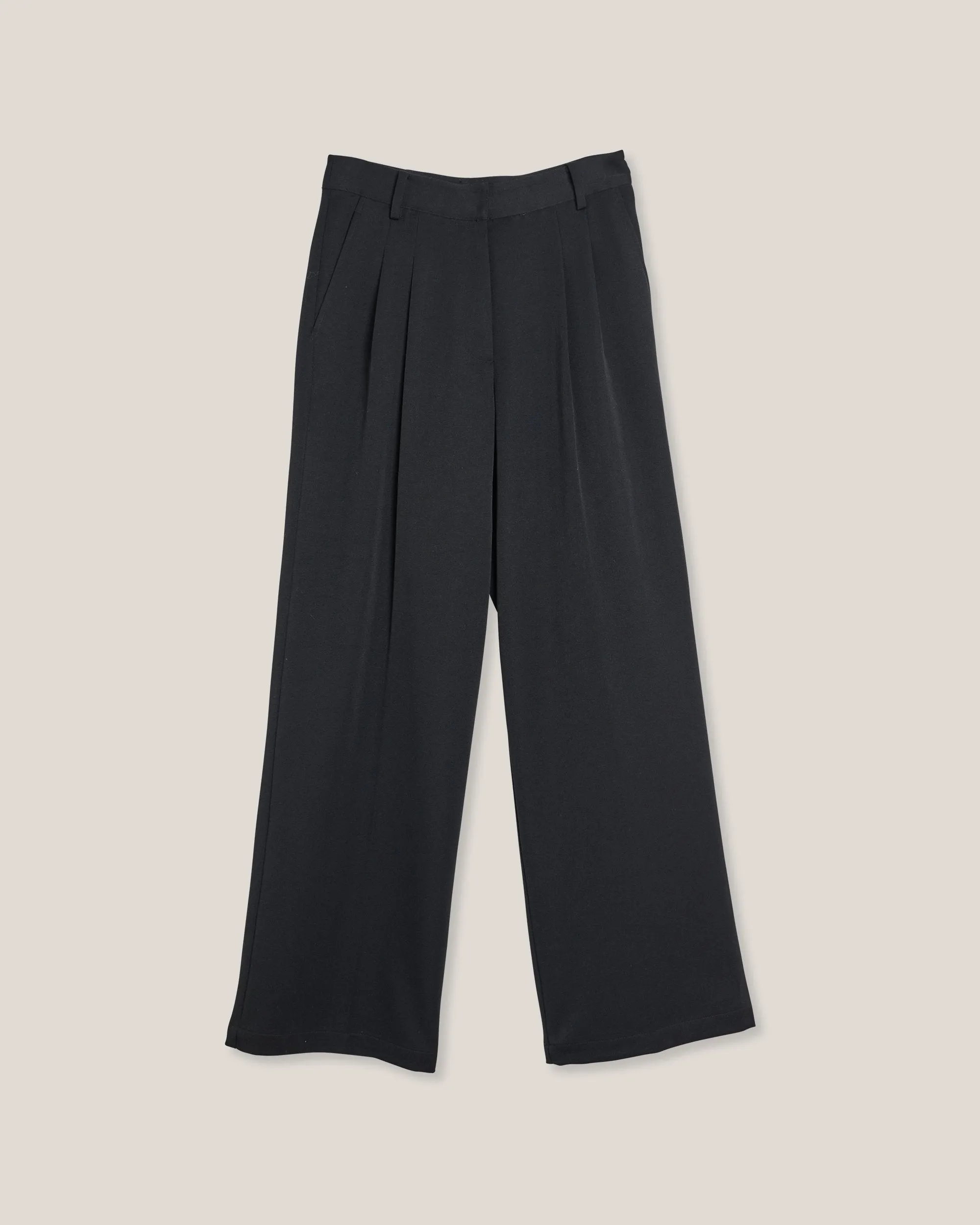 Shonda Wide-Leg Pleated Trousers