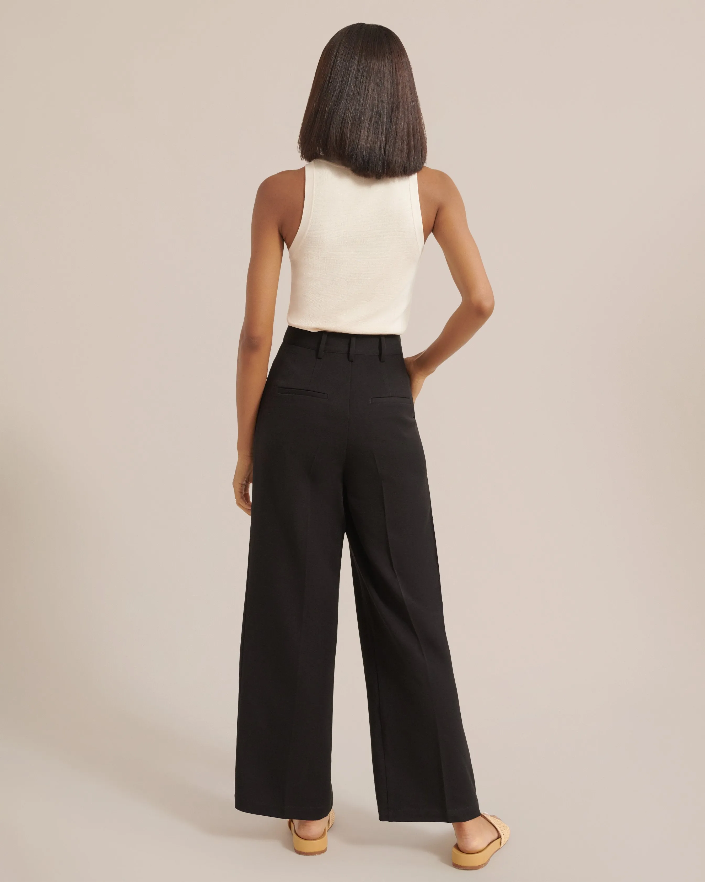 Shonda Wide-Leg Pleated Trousers