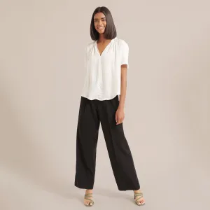 Shonda Wide-Leg Pleated Trousers