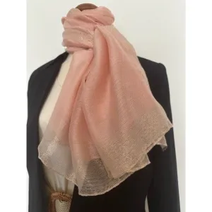 Silk Shawl - Pink Metallic Threads