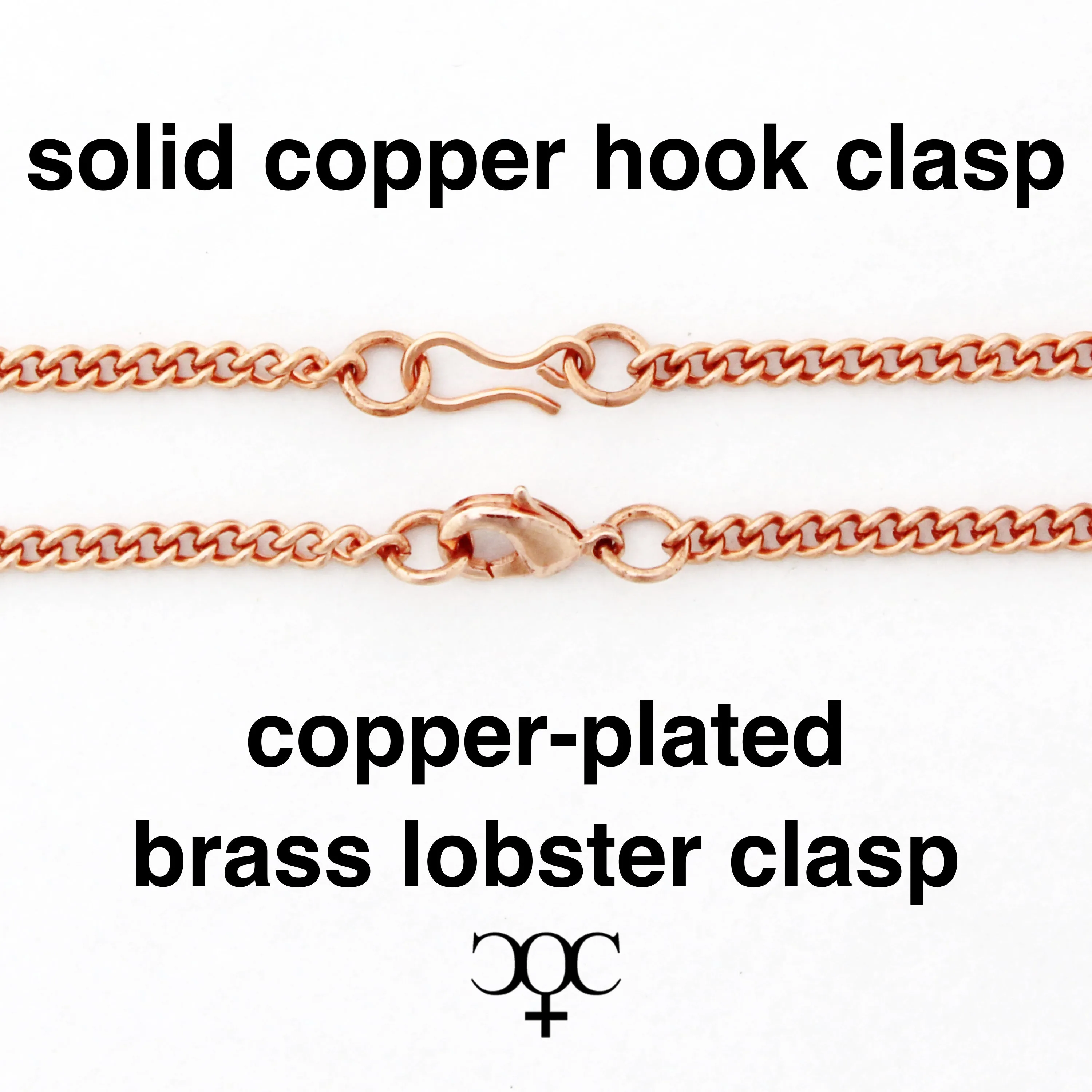 Solid Copper Necklace Chain Fine 3mm Cuban Curb Chain Necklace NC71 Solid Copper Chain Necklace 24"