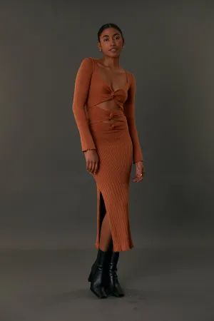 TESSIE DRESS PECAN BROWN