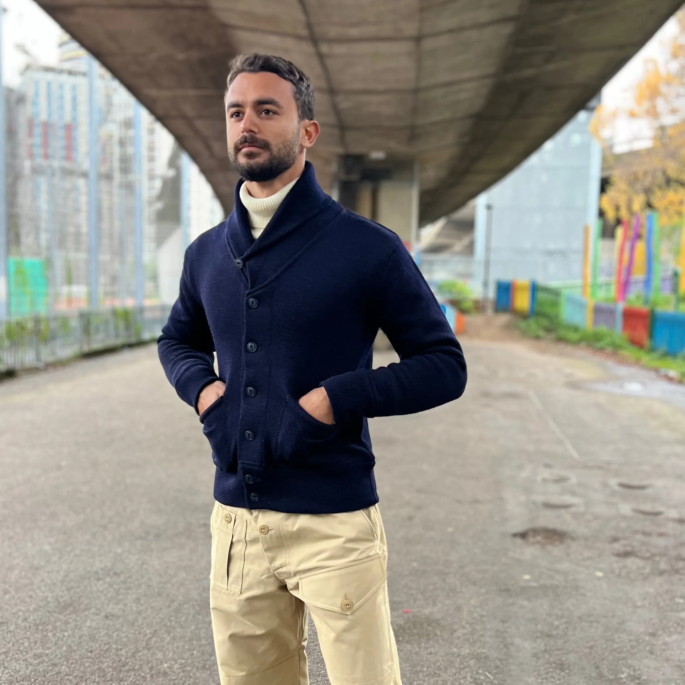 THE VOYAGER CARDIGAN - NAVY BLUE