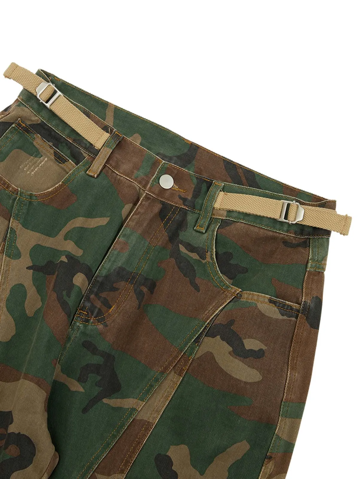 Thesupermade Camouflage Structured Pleated Pants