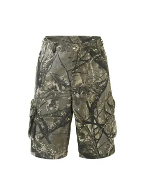 Thesupermade Retro Camouflage Fallen Leaves Cargo Jorts - 2166