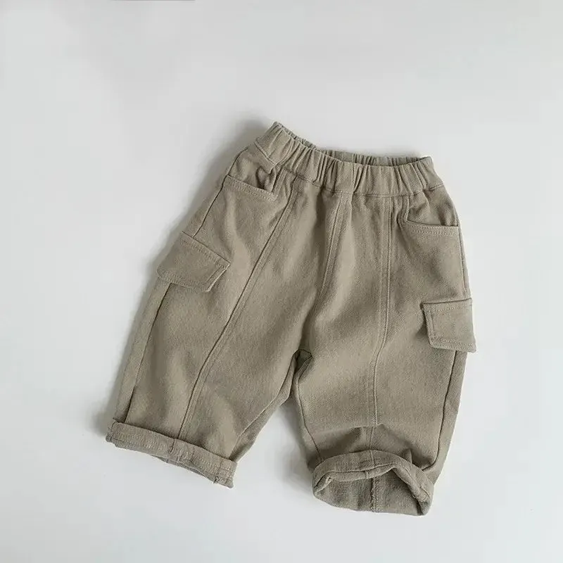 Thick Cargo Solid Pants