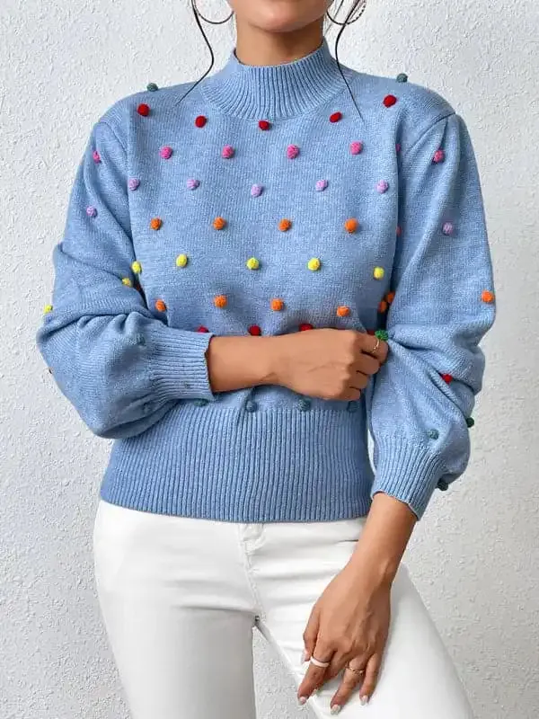 Women’s Color Beaded Women’s Knitwear Women’s Fashion Sweater