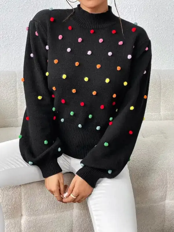 Women’s Color Beaded Women’s Knitwear Women’s Fashion Sweater