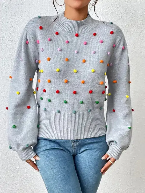 Women’s Color Beaded Women’s Knitwear Women’s Fashion Sweater