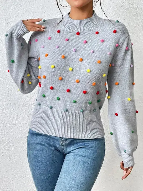 Women’s Color Beaded Women’s Knitwear Women’s Fashion Sweater