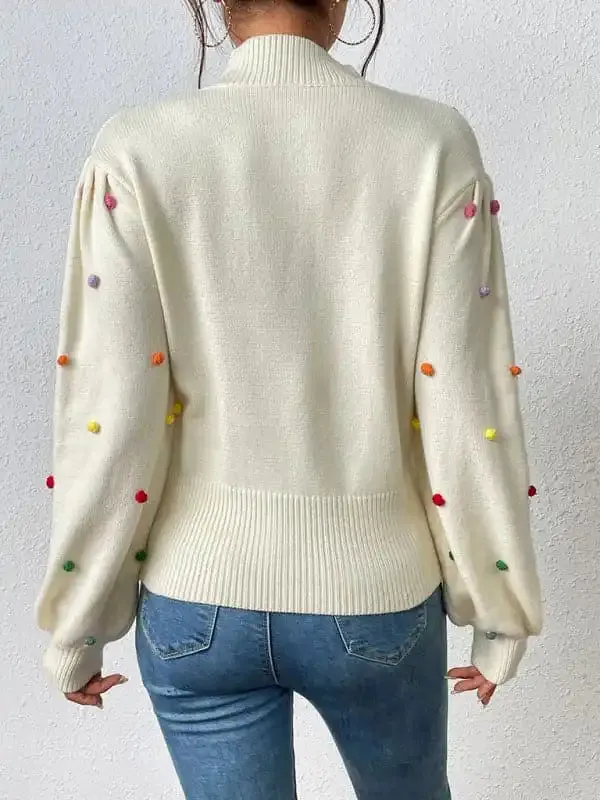 Women’s Color Beaded Women’s Knitwear Women’s Fashion Sweater