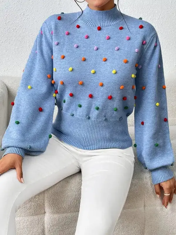 Women’s Color Beaded Women’s Knitwear Women’s Fashion Sweater