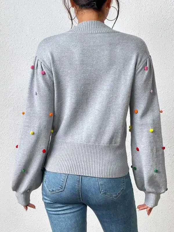 Women’s Color Beaded Women’s Knitwear Women’s Fashion Sweater