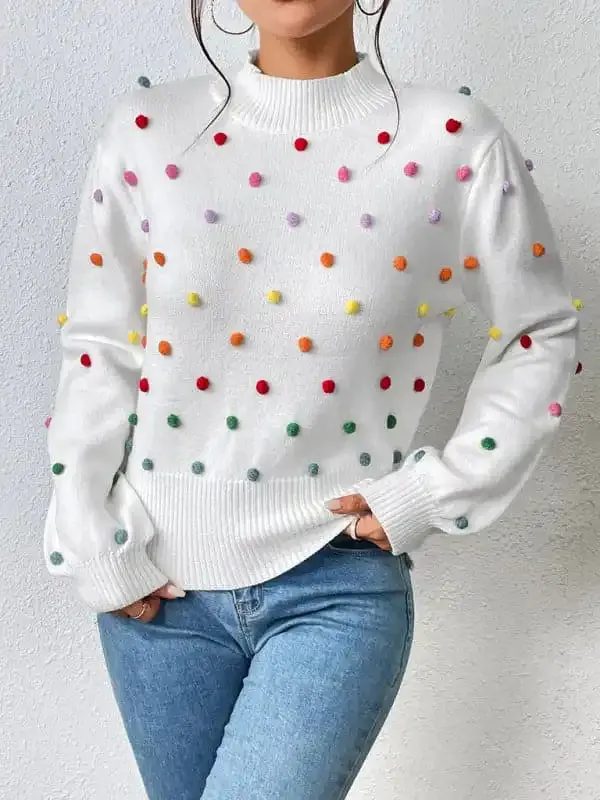 Women’s Color Beaded Women’s Knitwear Women’s Fashion Sweater