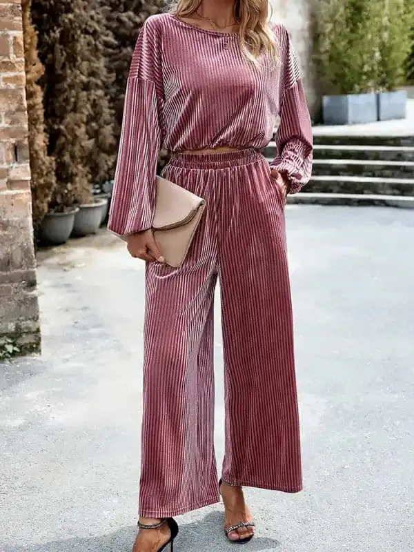 women’s velvet fashion suit women’s casual two-piece set