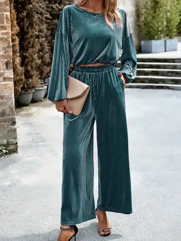 women’s velvet fashion suit women’s casual two-piece set