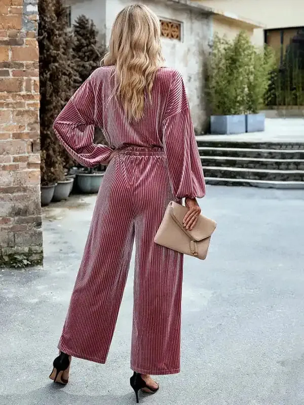 women’s velvet fashion suit women’s casual two-piece set