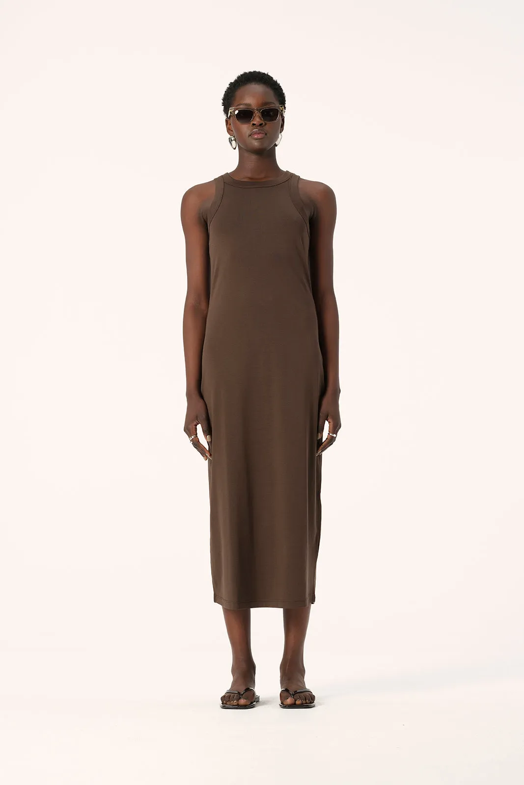 Zoe Tank Dress Chocolate